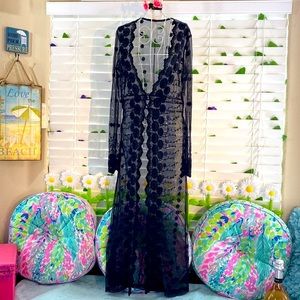 Lacy sheer black swimsuit cover up or negligee